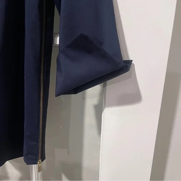 Hinson Wu Savannah Shirt Blouse Side Zippers French Cuff 3/4 Sleeves Navy Sz S - Picture 6 of 14